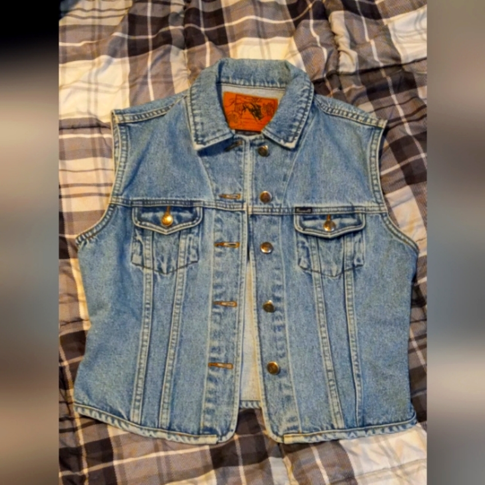 Vintage Faconnable Womans Jean Vest Size Medium